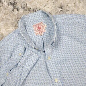 J. Press Shirt Men Size Large Button Down Long Sleeve Gingham Check Dress Office
